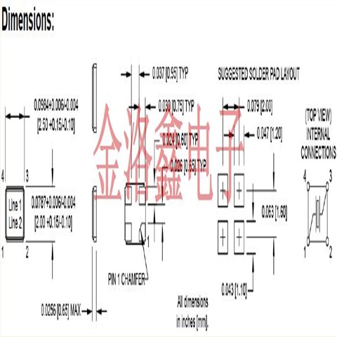 M12526JM25.000000MHz,2520切割SMT晶體,M1252測試設備振蕩器