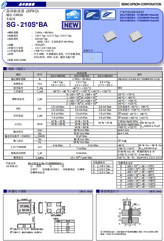 SG-210SEBA，SG-210SDBA,SG-210SCBA
